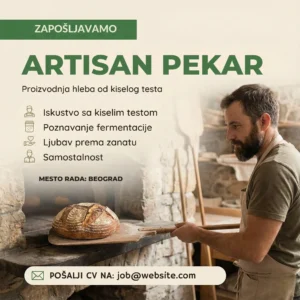 Pekar drzi rusticni hleb