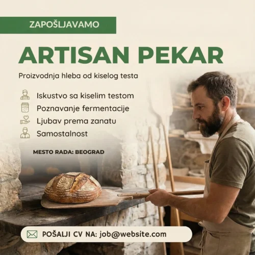 Pekar drzi rusticni hleb