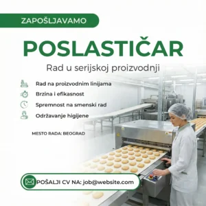 Poslasticar ukrasava kolace na traci