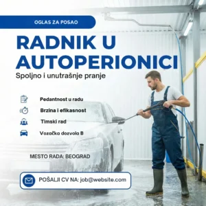 Radnik usisava auto