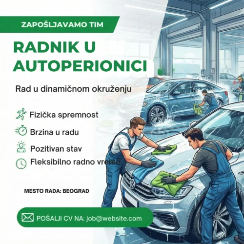 Radnik pere auto puskom