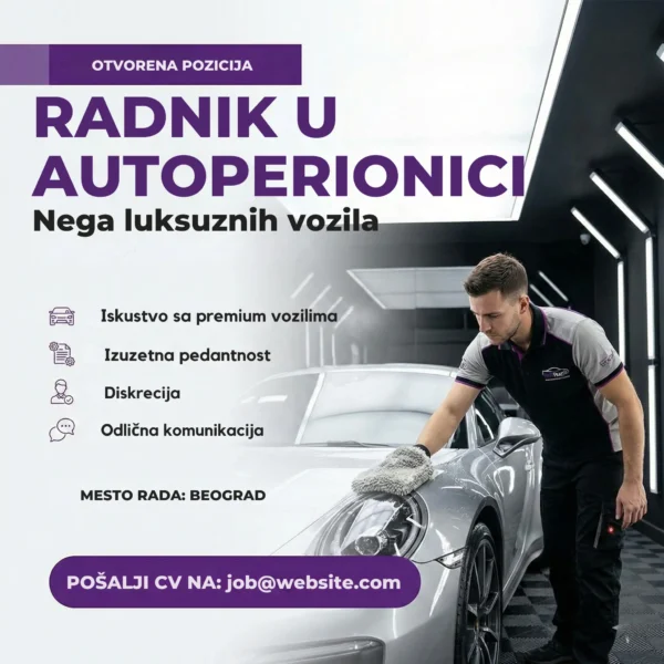 Radnik brise crni auto