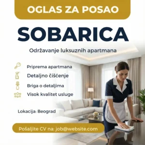 Sobarica namesta krevet u apartmanu