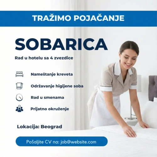 Sobarica namesta krevet u hotelu