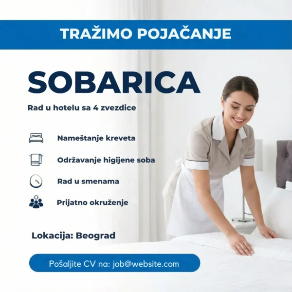 Sobarica namesta krevet u hotelu