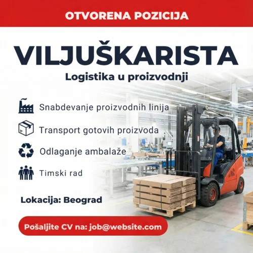 Viljuskarista vozi paletu