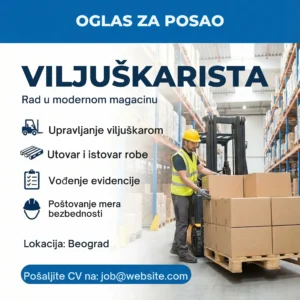 Viljuskarista vozi paletu u magacinu