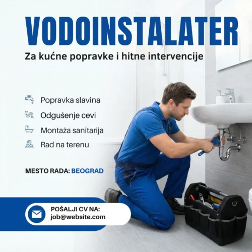 Vodoinstalater popravlja cevi