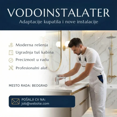 Vodoinstalater popravlja sudoperu