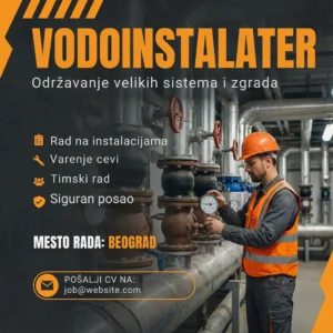 Vodoinstalater u postrojenju zgrade