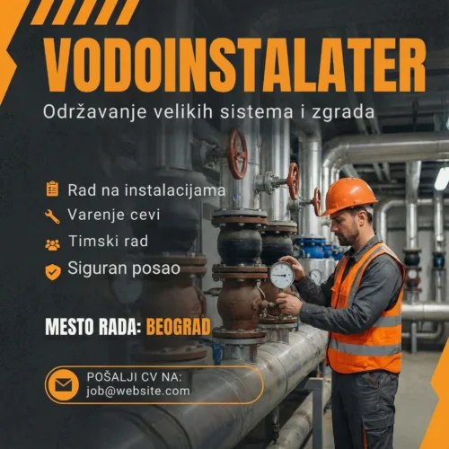 Vodoinstalater u postrojenju zgrade
