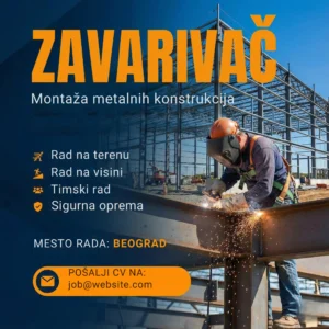 Zavarivac na celicnoj konstrukciji