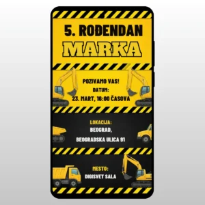 Zuti bageri i znakovi upozorenja