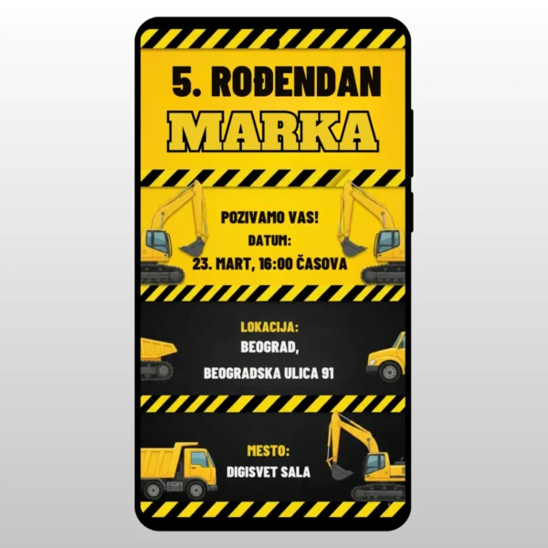 Zuti bageri i znakovi upozorenja