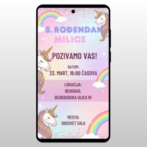 Slatki jednorog i sarena duga