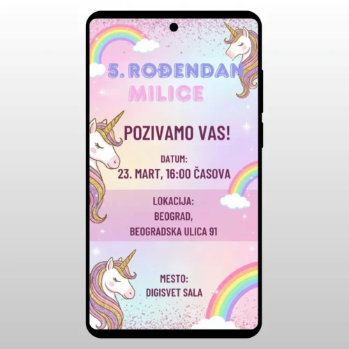 Slatki jednorog i sarena duga