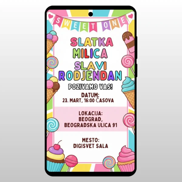 Pozivnica Za Rođendan Slatkiš Krofne Sarene krofne i slatkisi
