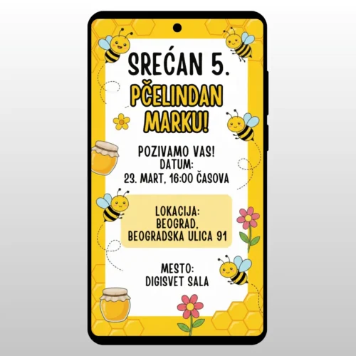 Pcelice i cvece na zutom