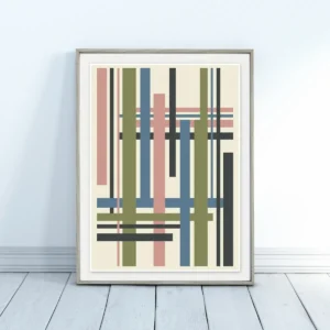 Preplitanje obojenih linija poster