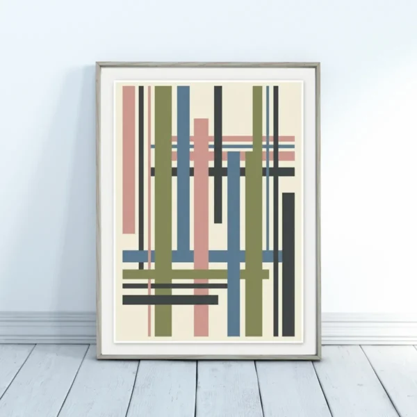 Preplitanje obojenih linija poster