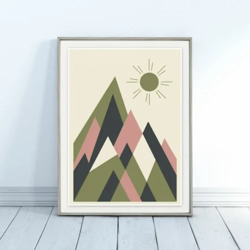 Stilizovani planinski vrhovi poster