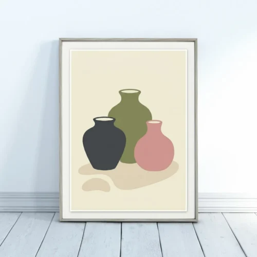 Tri dekorativne vaze poster