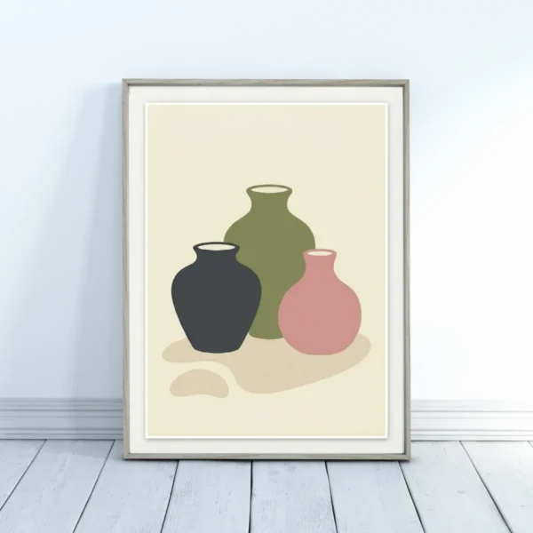Tri dekorativne vaze poster