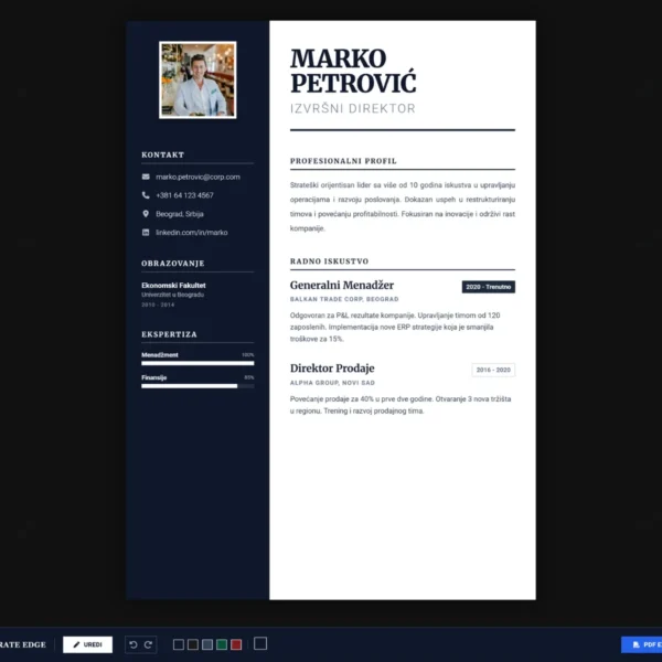 CV za korporativne prijave