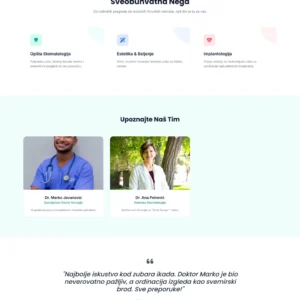 HTML Sajt za Stomatološku Ordinaciju – Moderan Dizajn