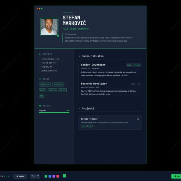urbantechcv Savremeni CV za IT i digitalne profesije